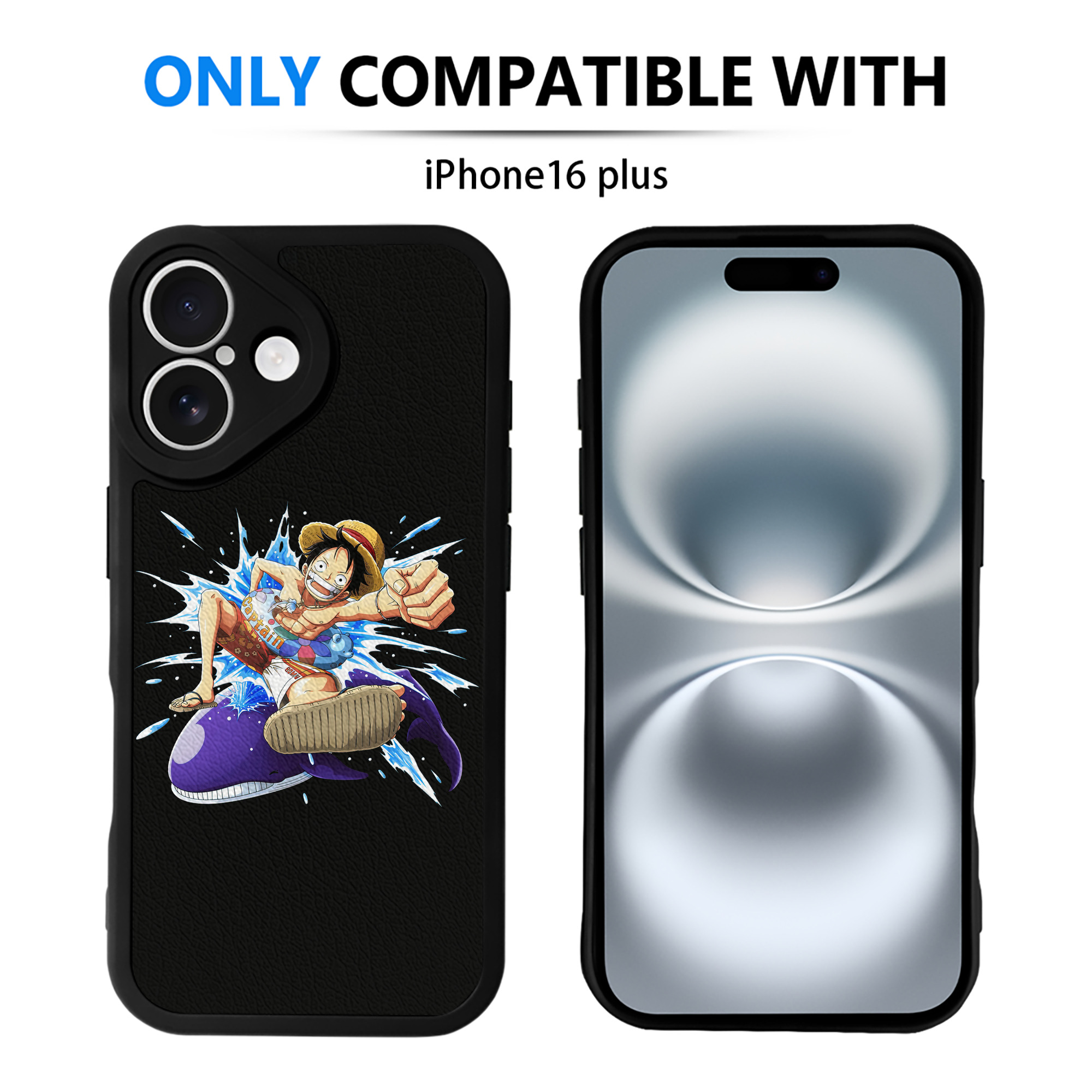 （画像用） ワンピース モンキー・D・ルフィ ONE PIECE Monkey D. Luffy 【iPhone 16シリーズ対応】シリコンスマホケース（レザー調） 材質：シリコン